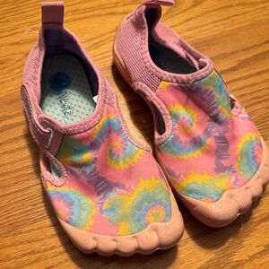 Newtz water Pink Tie-Dye adjustable Kids Shoes size 9/10